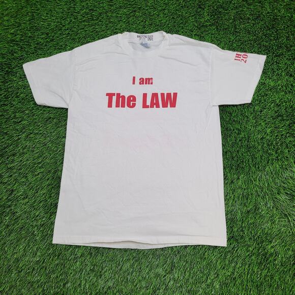 Vintage Police Law Trophy Shirt Medium 19x26 Parody Crop Y2K - Picture 1 of 16